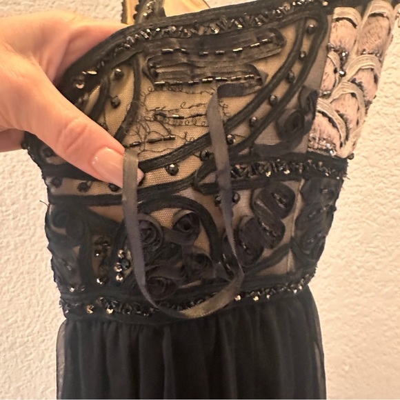 Sue Wong Nocturne Black Beaded Embroidered Maxi Gown Dress Size 4 Formal Prom - Picture 8 of 16